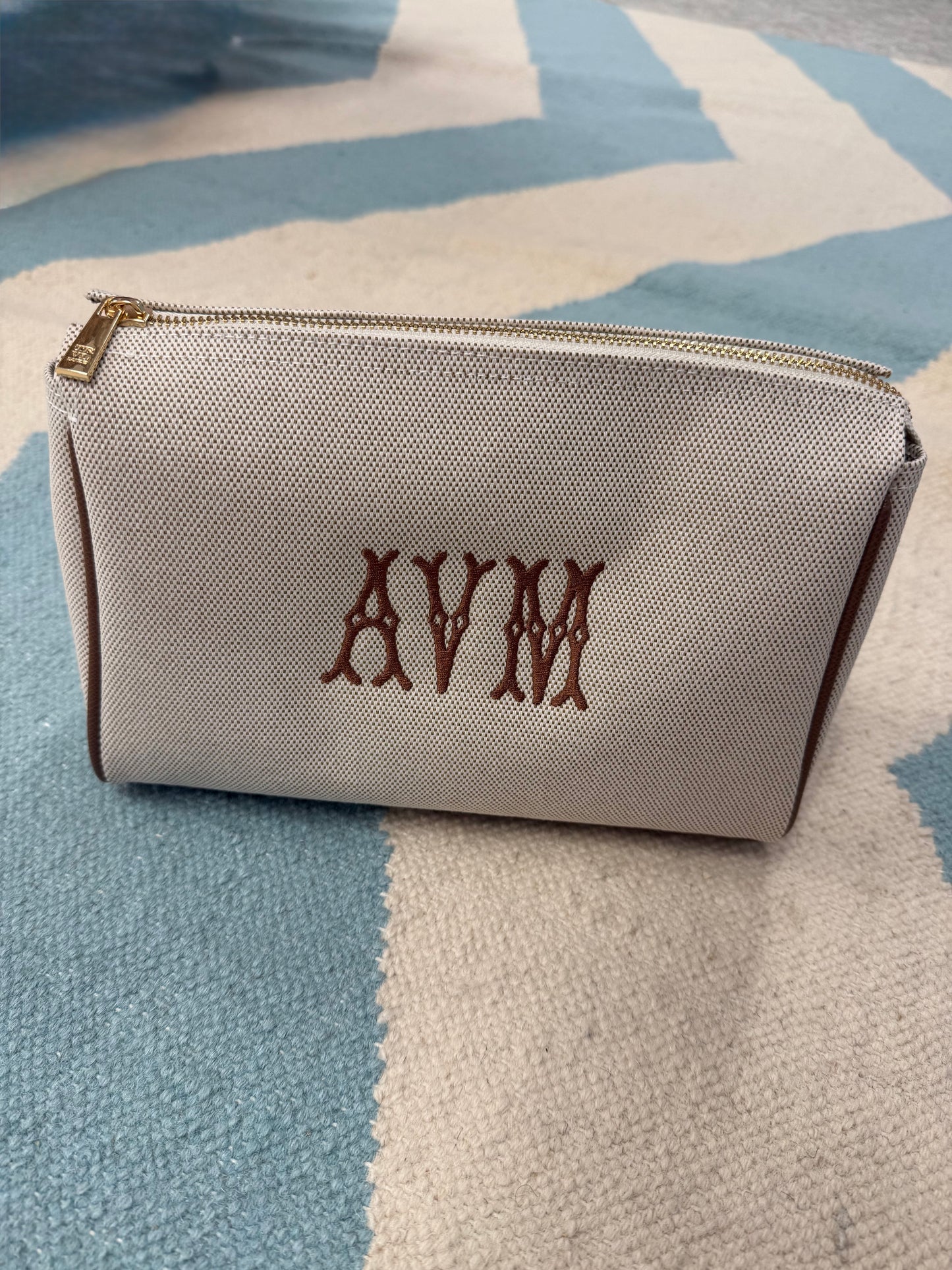 Linen Canvas Cosmetic Pouch