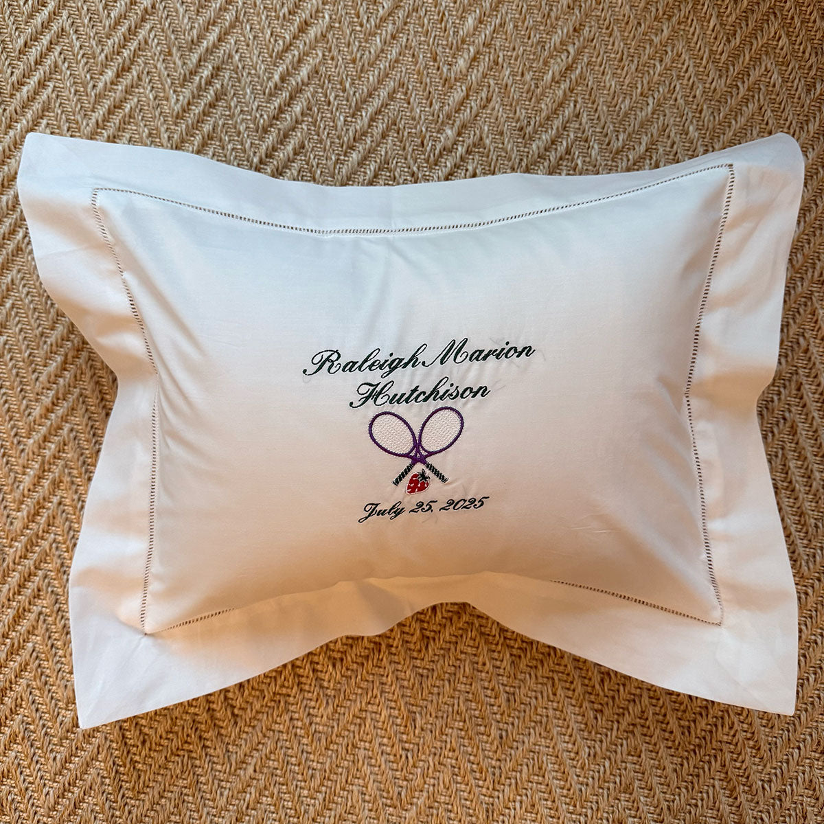 Baby Pillow with Hemstitched Border