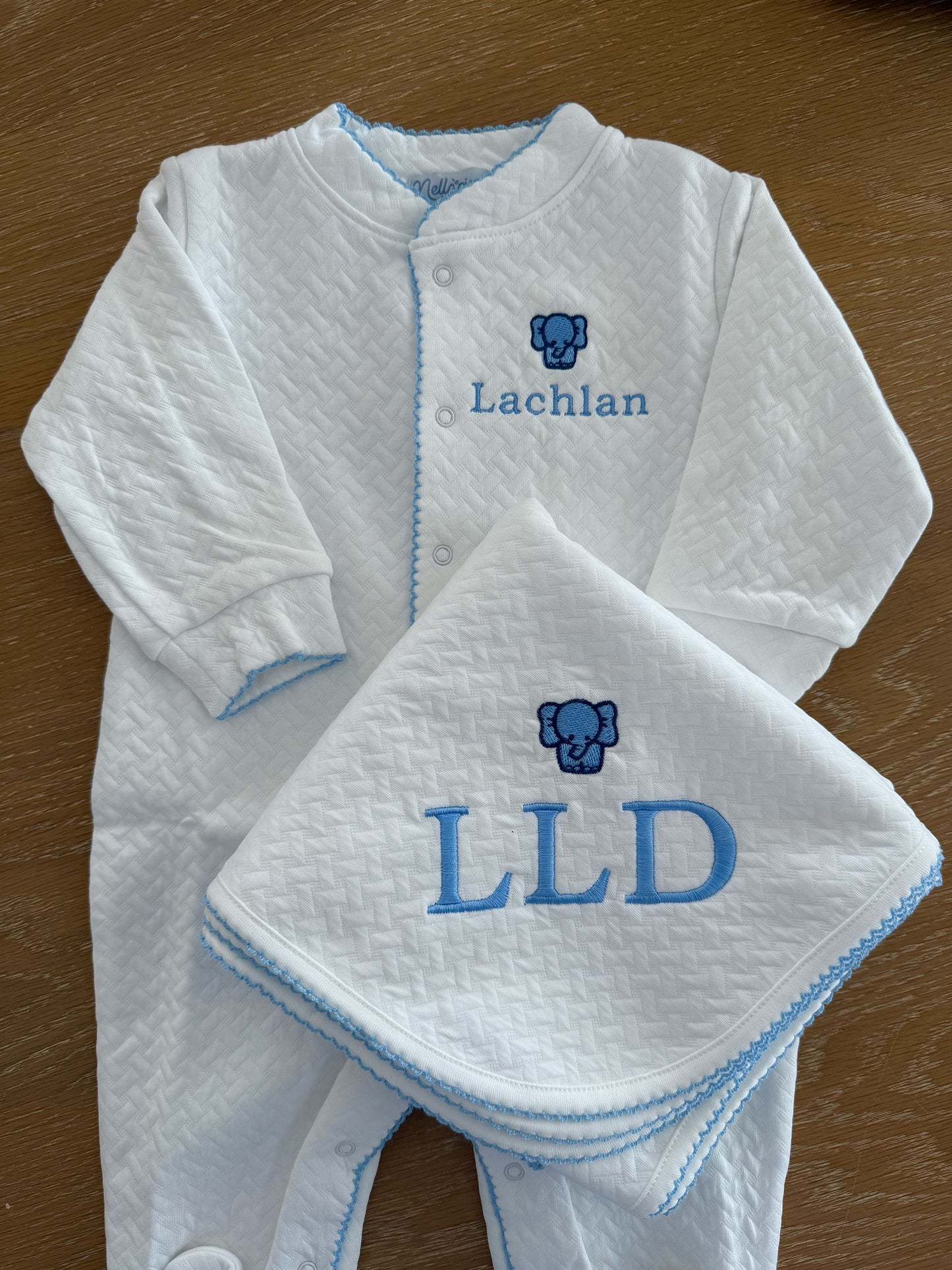 Nella Pima White Basket Weave Footie