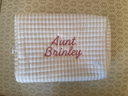 Large Quilted Zip Pouch