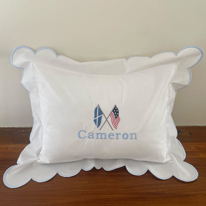 Baby Pillow with Scalloped Edge