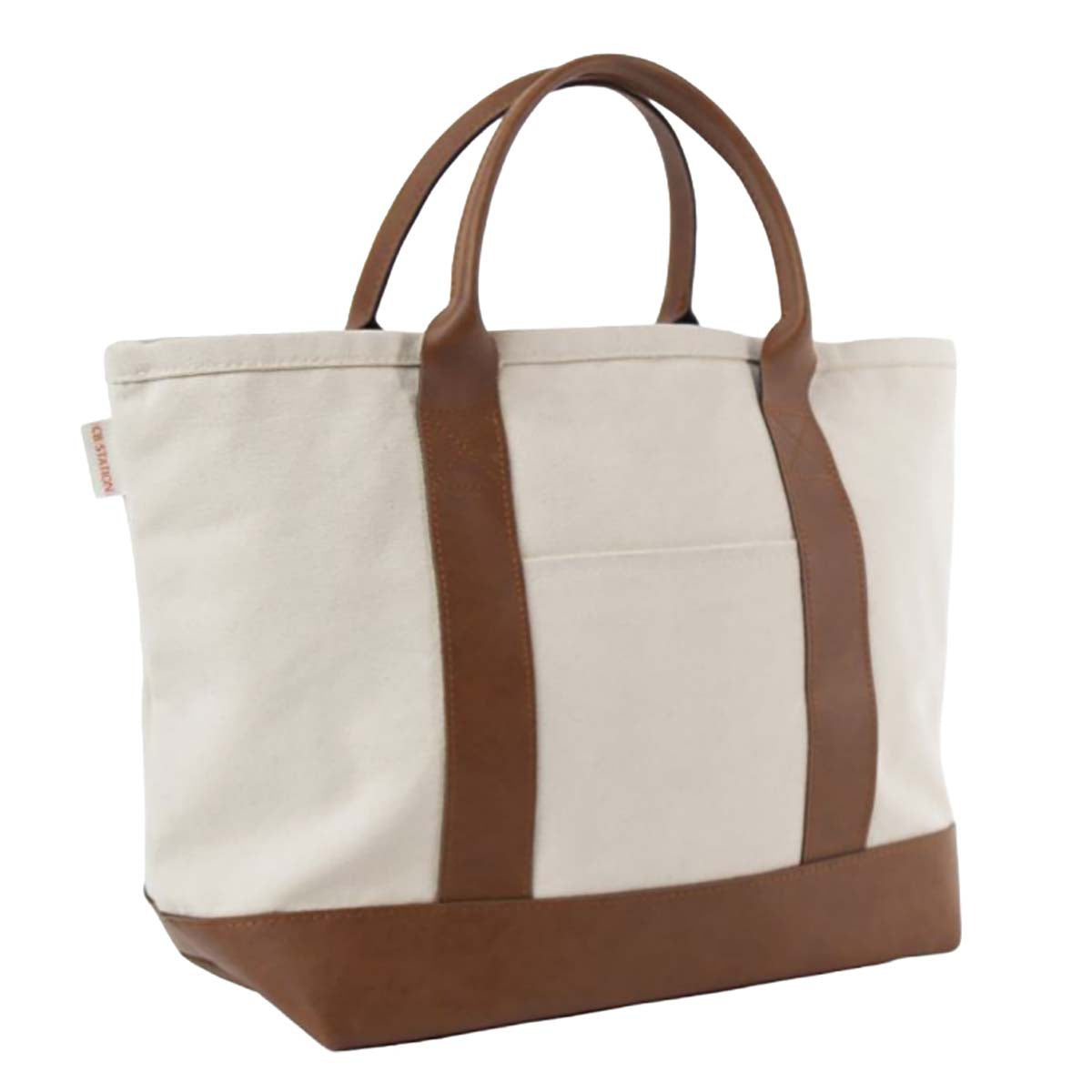 Leather Handle Tote Bag