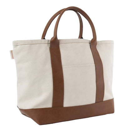 Leather Handle Tote Bag