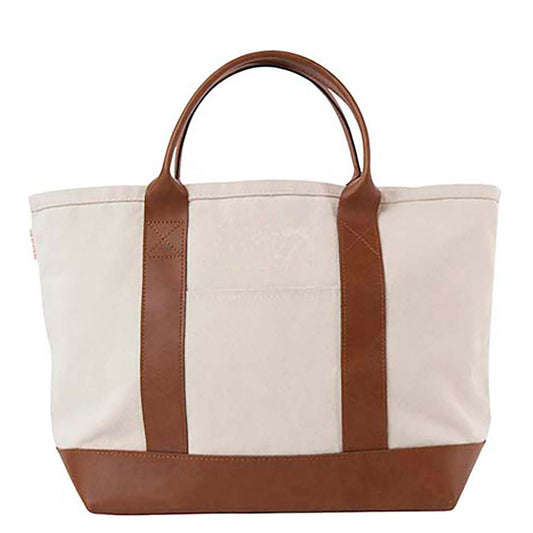 Leather Handle Tote Bag