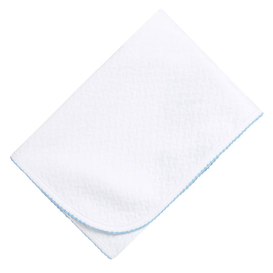 Nella Pima White Basket Weave Blanket