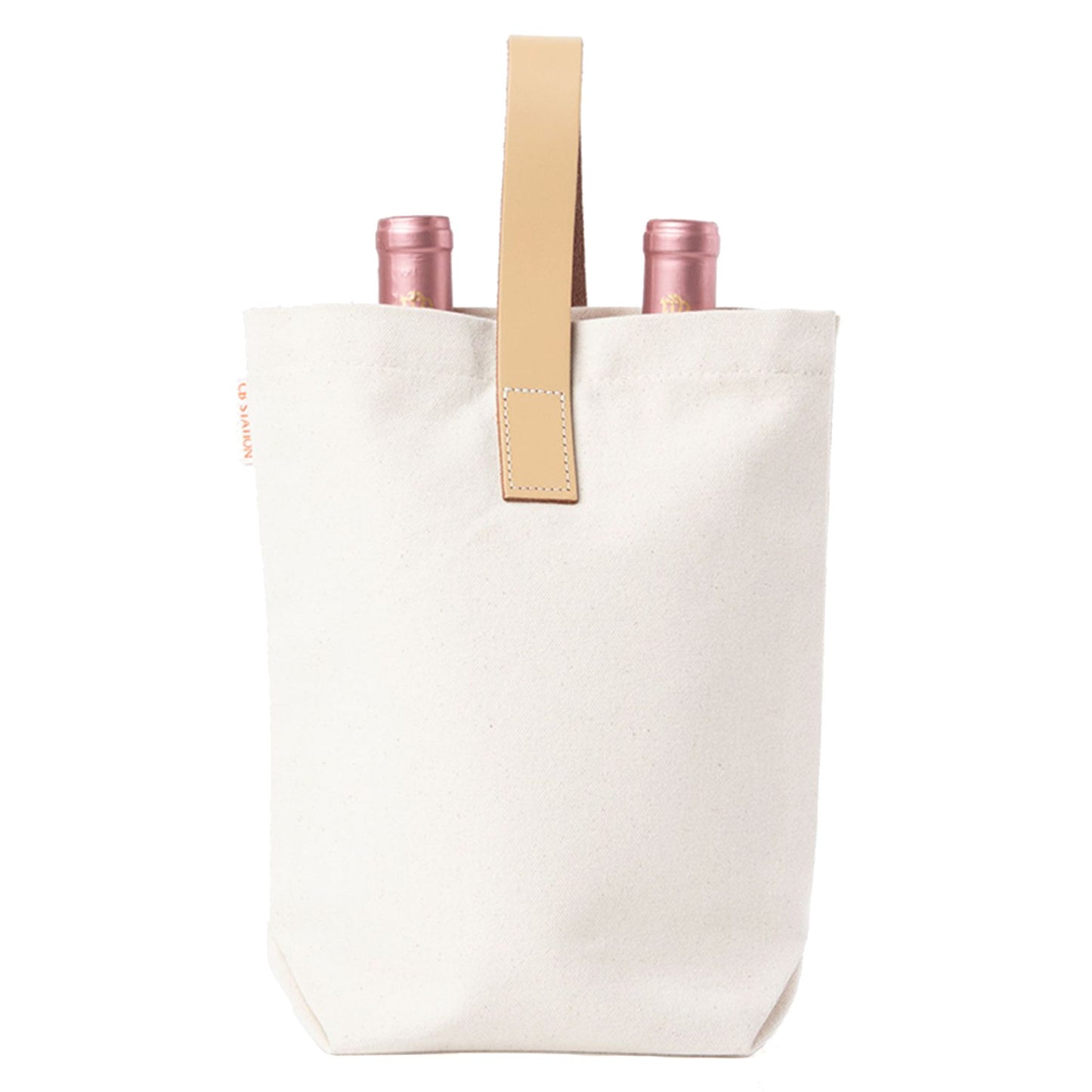 Leather Handle 2-Bottle Wine Carrier