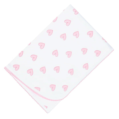 Nella Pima Heart Print Blanket