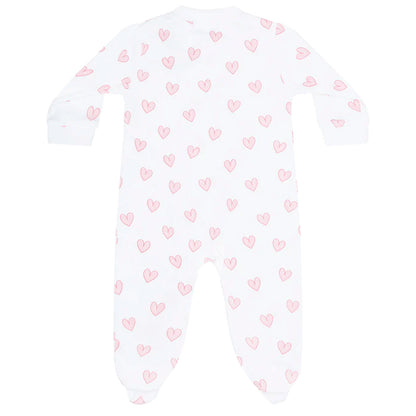 Nella Pima Heart Zipper Footie