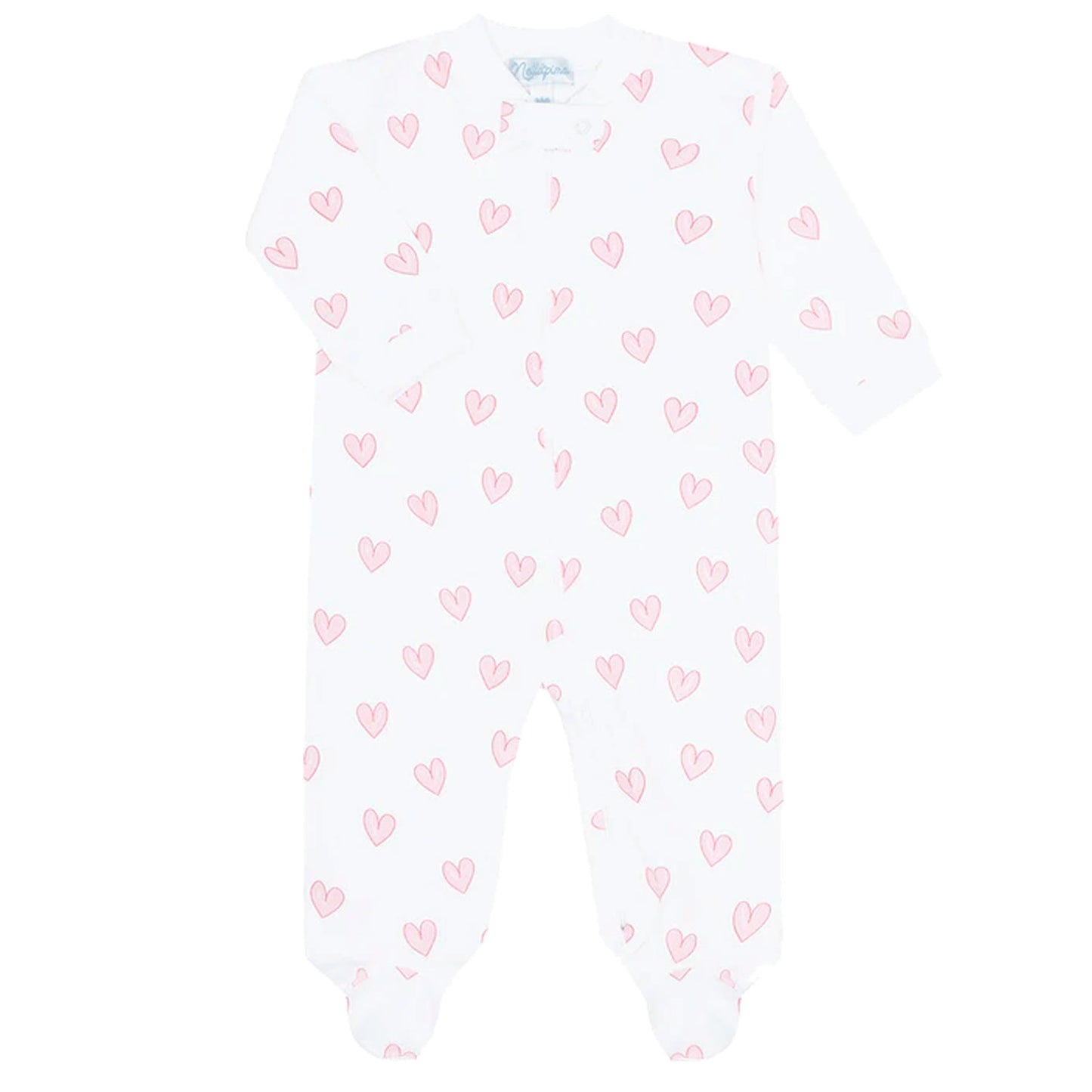 Nella Pima Heart Zipper Footie