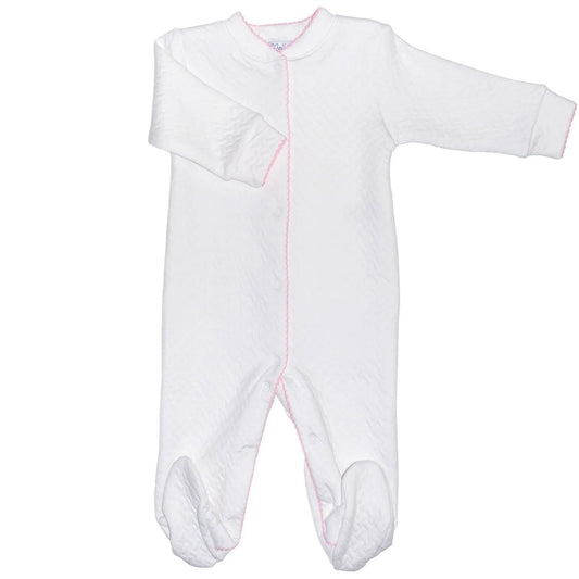 Nella Pima White Basket Weave Footie